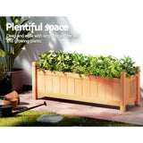 Green Fingers Garden Bed 90x30x33cm Wooden Planter Box Raised Container Growing - Flea Market