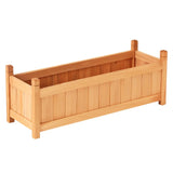 Green Fingers Garden Bed 90x30x33cm Wooden Planter Box Raised Container Growing - Flea Market