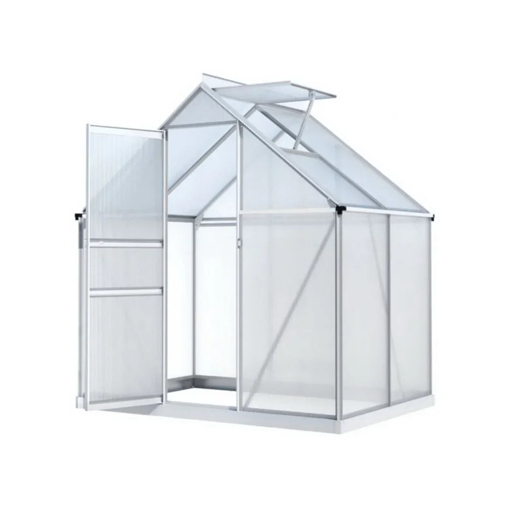 Green Fingers Greenhouse Aluminium Polycarbonate Premium Garden Storage Shed 1.3Mx1.9Mx2.0M - Flea Market