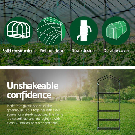 Greenfingers Greenhouse 5 Tiers Mini Green House Garden Bed Planter Box 1.9x0.7x0.5M - Flea Market