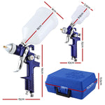 Giantz 2pc HVLP Spray Gun Set Gravity Feed 0.8mm 1.4mm Nozzles