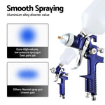 Giantz 2pc HVLP Spray Gun Set Gravity Feed 0.8mm 1.4mm Nozzles