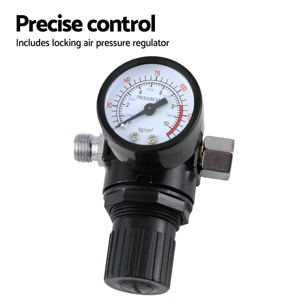 Giantz 2pc HVLP Spray Gun Set Gravity Feed 0.8mm 1.4mm Nozzles