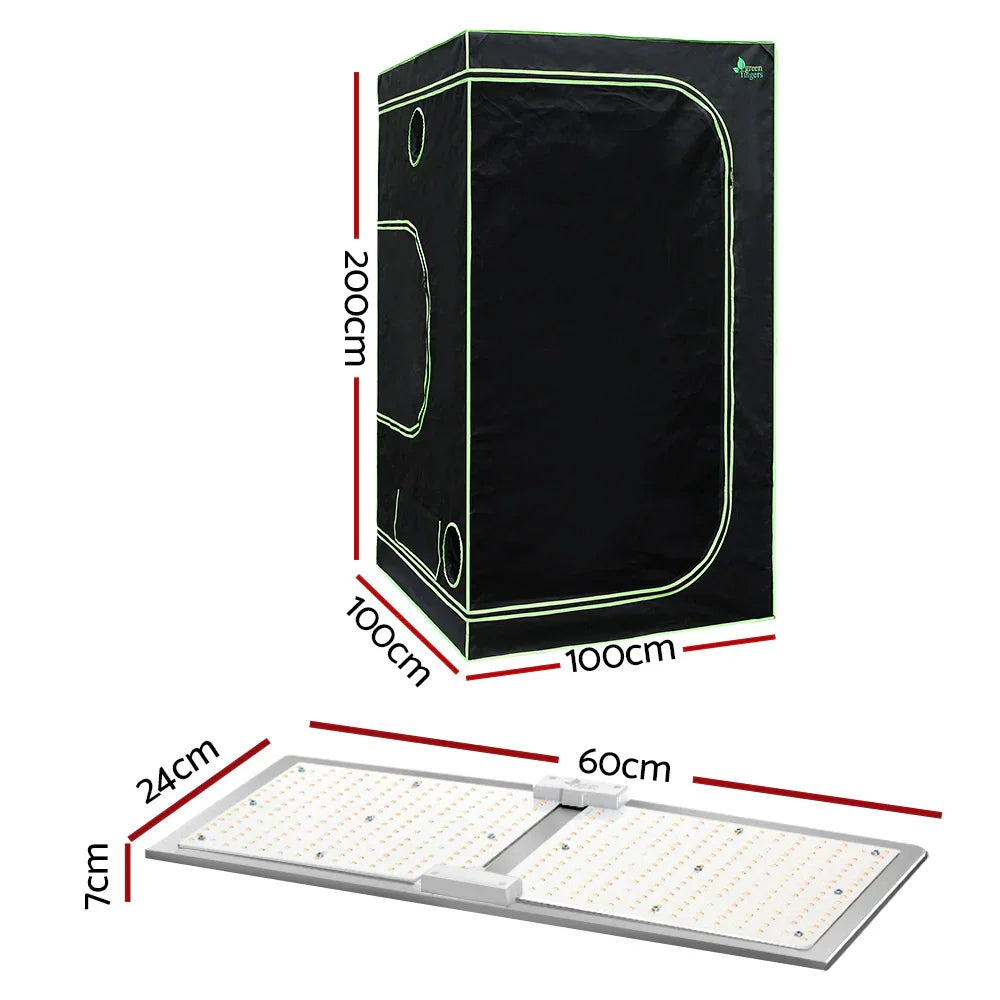 Green Fingers Grow Tent Light Kit 100x100x200CM 2200W LED Full Spectrum - Flea Market