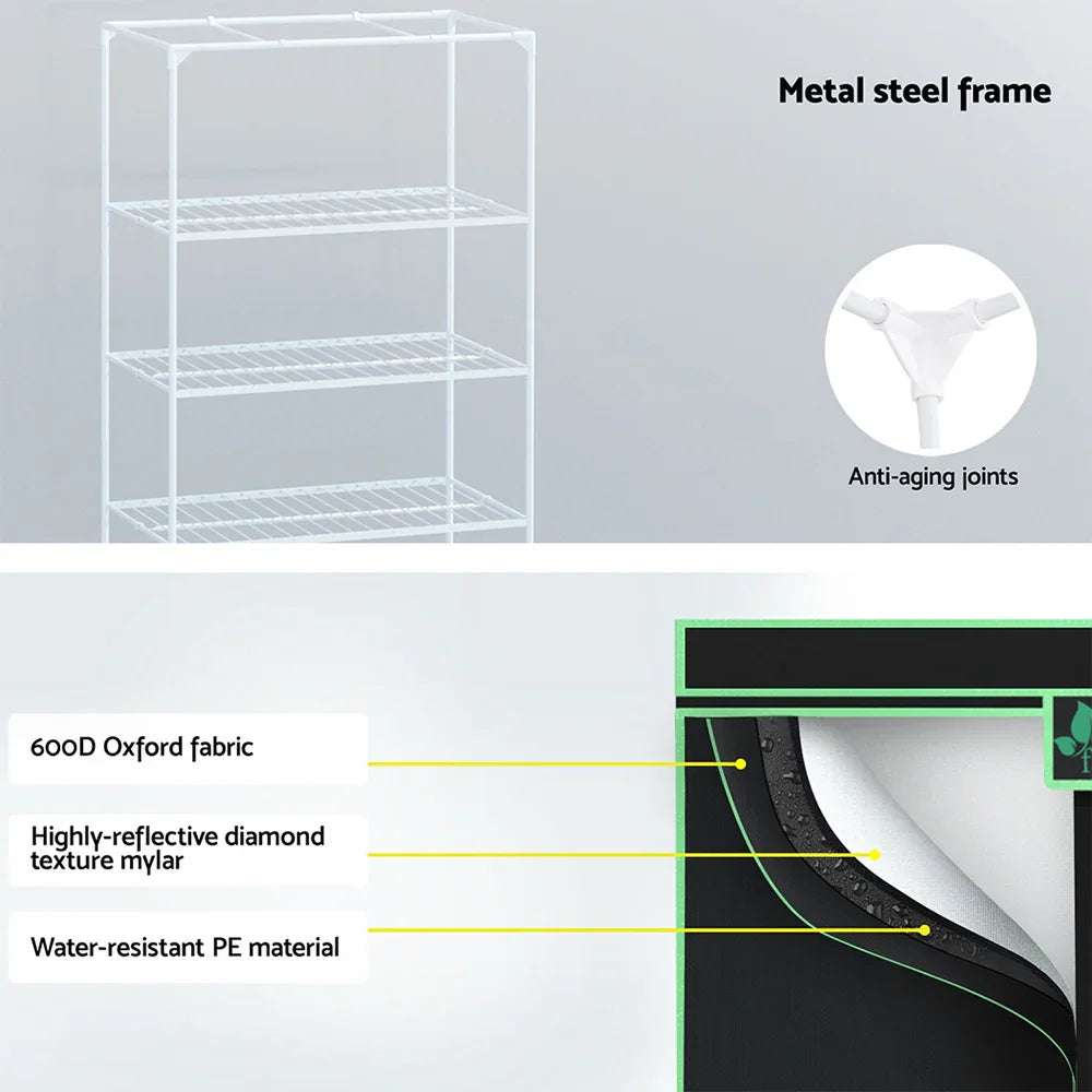 Green Fingers Grow Tent 100x60x180cm 4 Tiers Kits Hydroponics Indoor Grow System - Flea Market