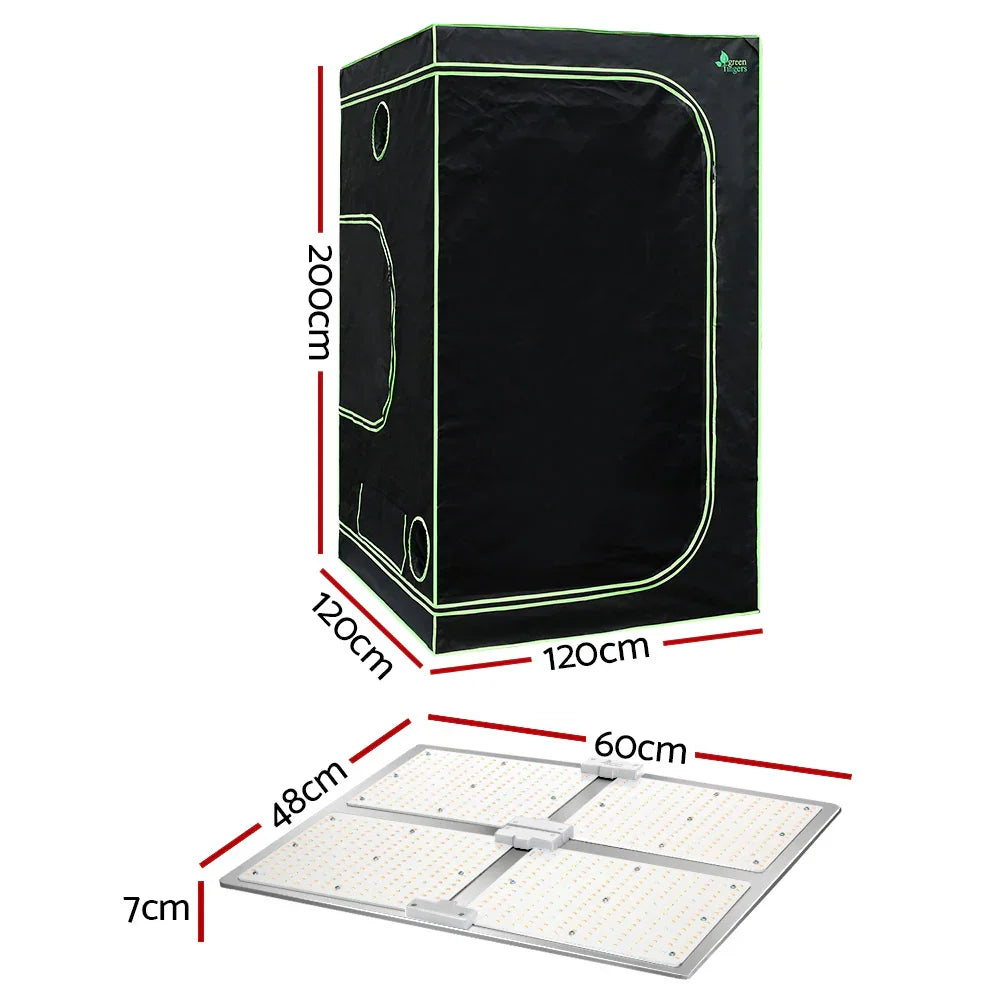 Green Fingers Grow Tent Light Kit 120x120x200CM 4500W LED Full Spectrum - Flea Market