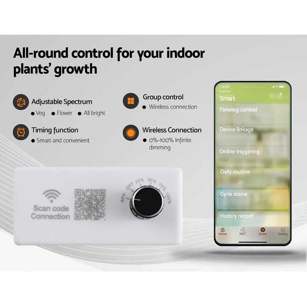 Green Fingers Grow Tent Light Kit 120x120x200CM 4500W LED Full Spectrum - Flea Market