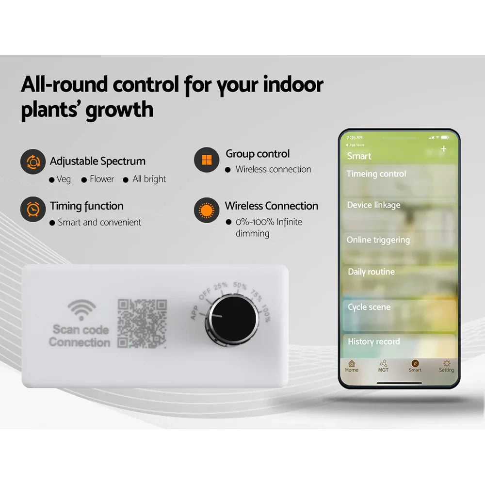 Green Fingers Grow Tent Light Kit 150x150x200CM 2200W LED Full Spectrum - Flea Market