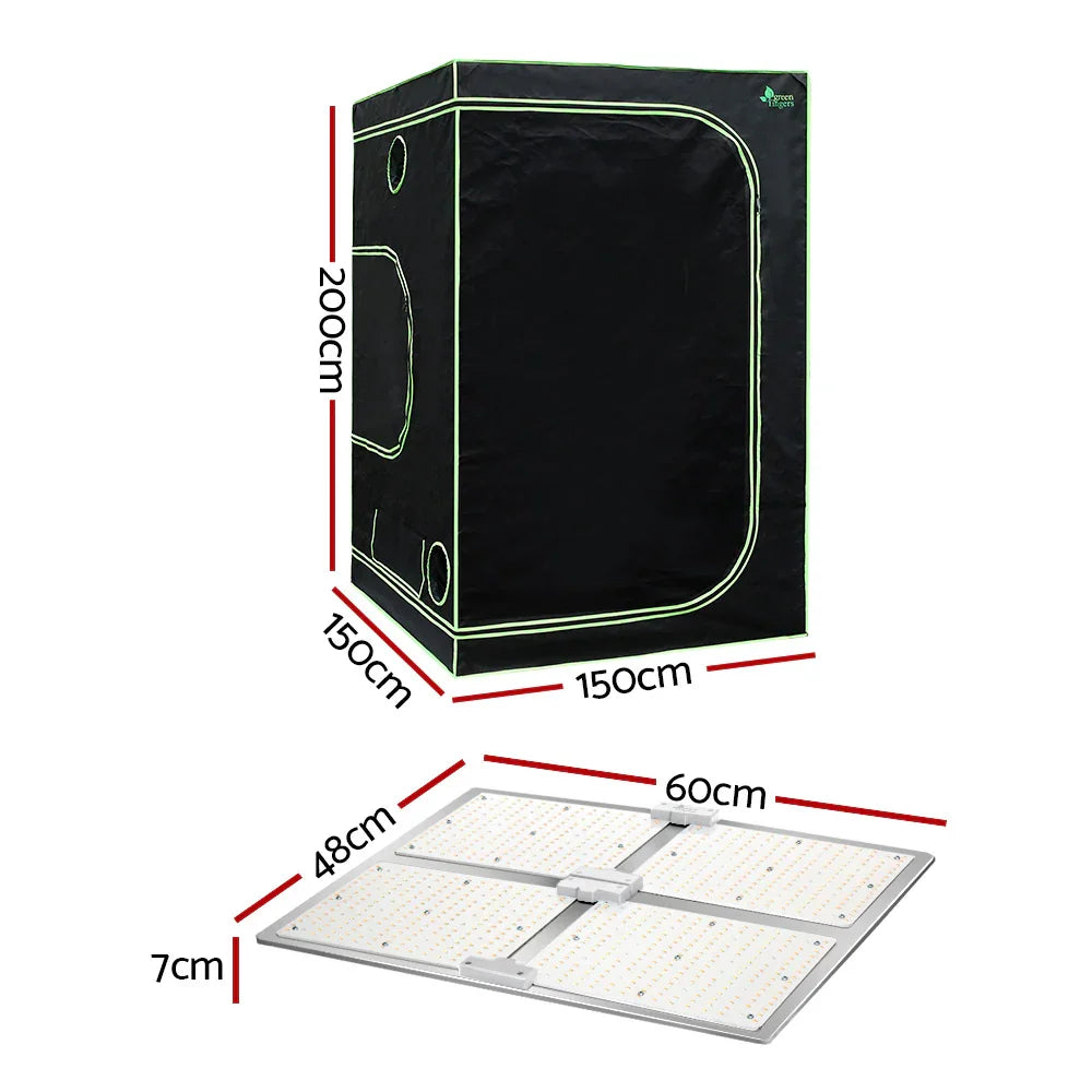 Green Fingers Grow Tent Light Kit 150x150x200CM 4500W LED Full Spectrum - Flea Market