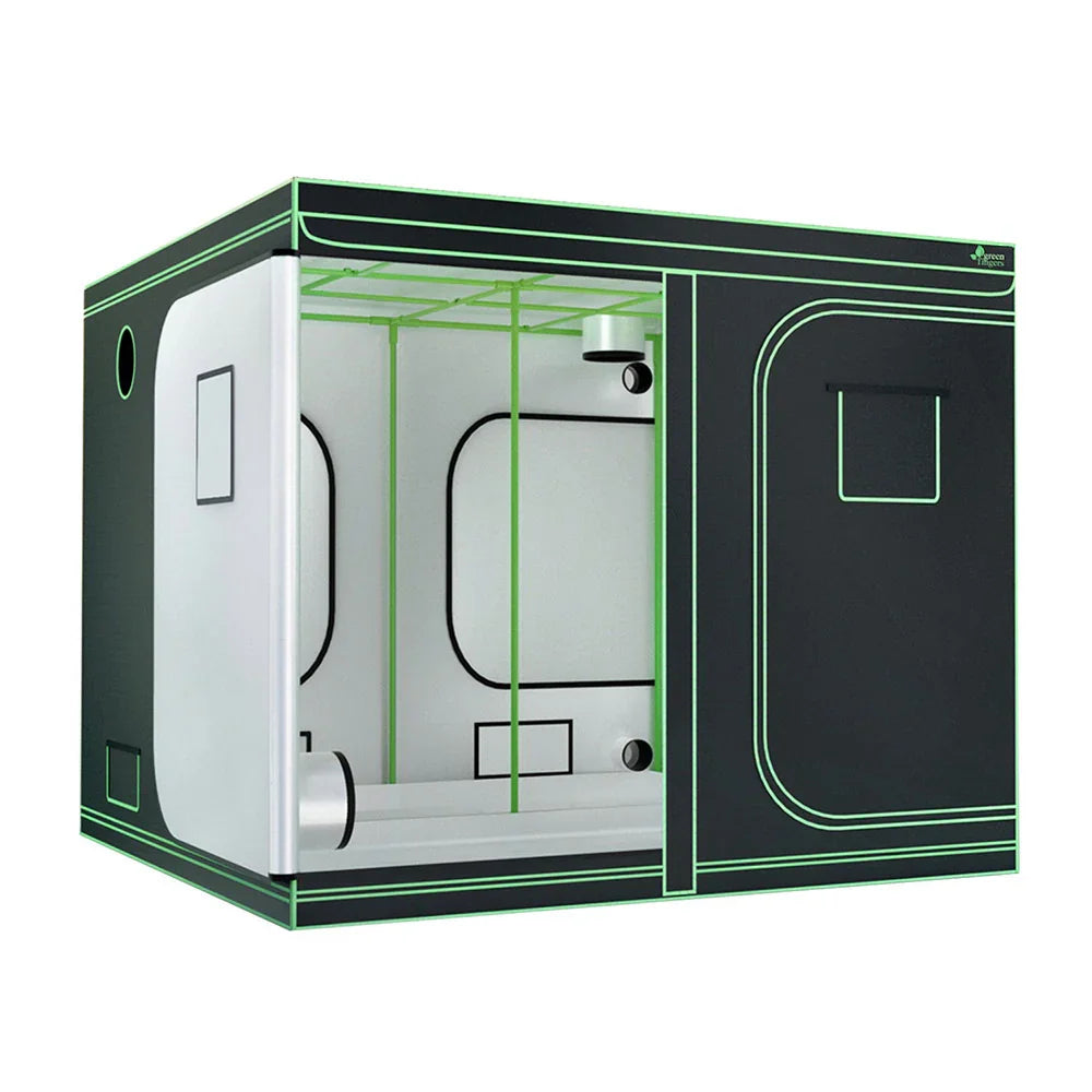 Green Fingers Grow Tent Kits 240x240x200cm Hydroponics Indoor Grow System Black - Flea Market