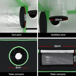 Green Fingers Grow Tent Kits 240x240x200cm Hydroponics Indoor Grow System Black - Flea Market