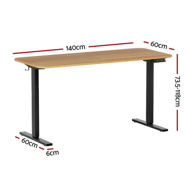 Artiss 140cm Adjustable Desk - Oak Black