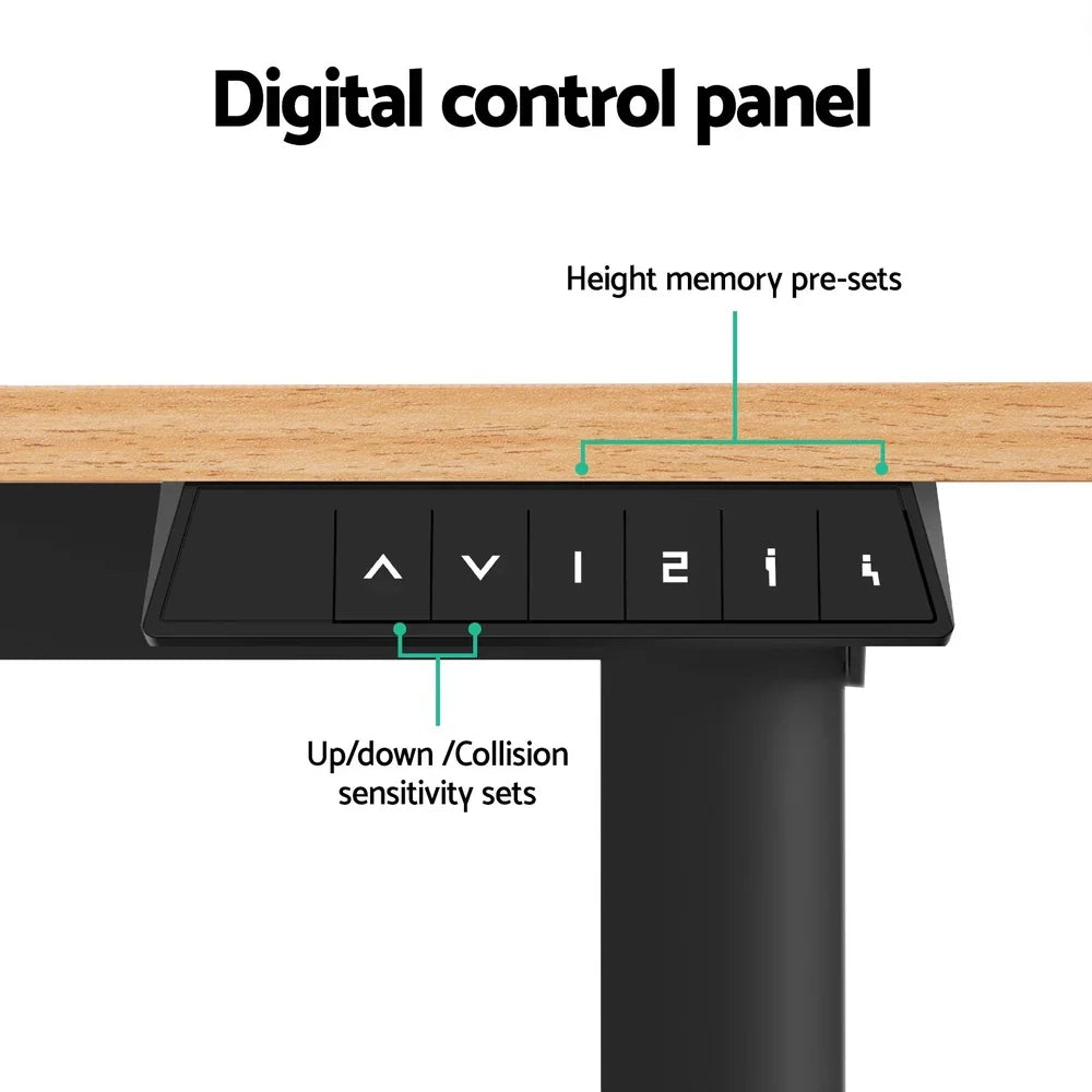 Artiss 140cm Adjustable Desk - Oak Black