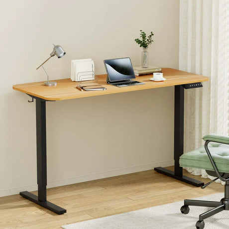 Artiss 140cm Adjustable Desk - Oak Black - Flea Market