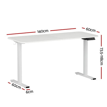 Artiss Electric 140cm Adjustable Standing Desk - White