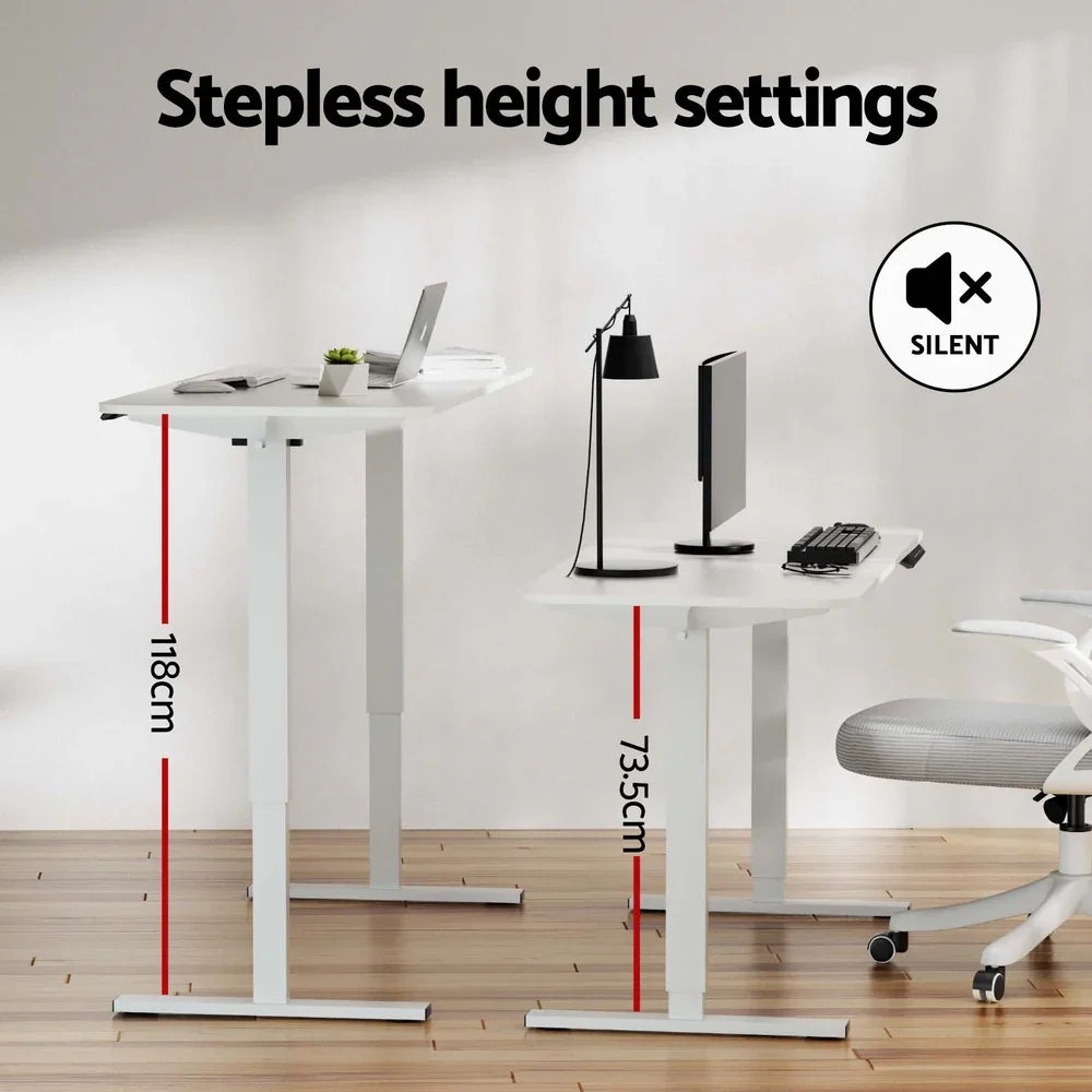 Artiss Electric 140cm Adjustable Standing Desk - White - Flea Market