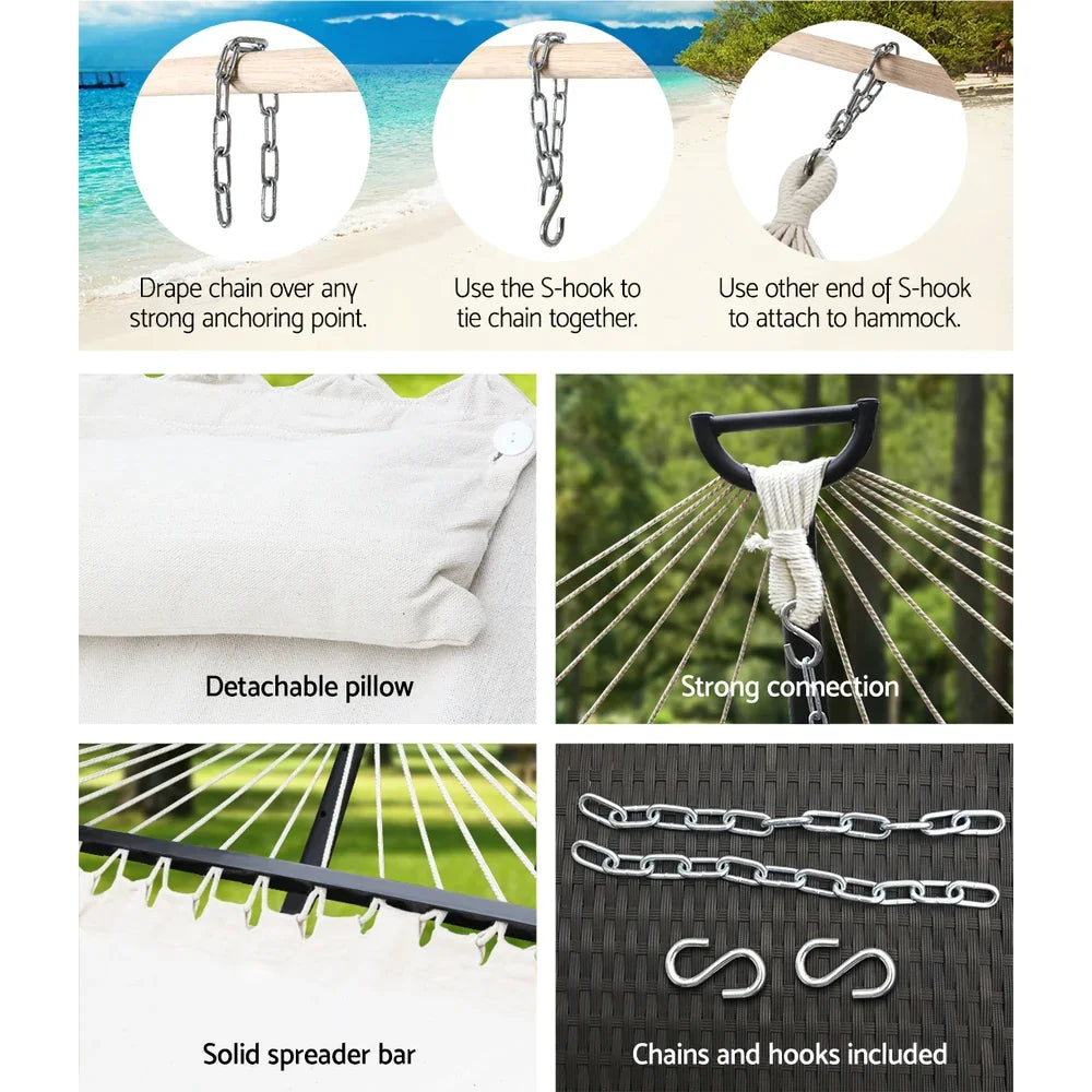 Hammock Bed Outdoor Camping Portable Hanging Chair 2 Person Piillow - Flea Market