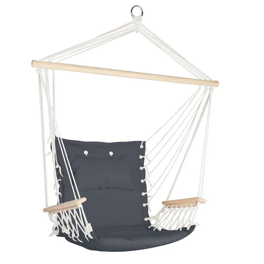 Hammock Chair Hanging with Armrest Camping Hammocks Grey - Flea Market