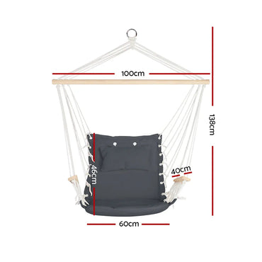 Hammock Chair Hanging with Armrest Camping Hammocks Grey - Flea Market