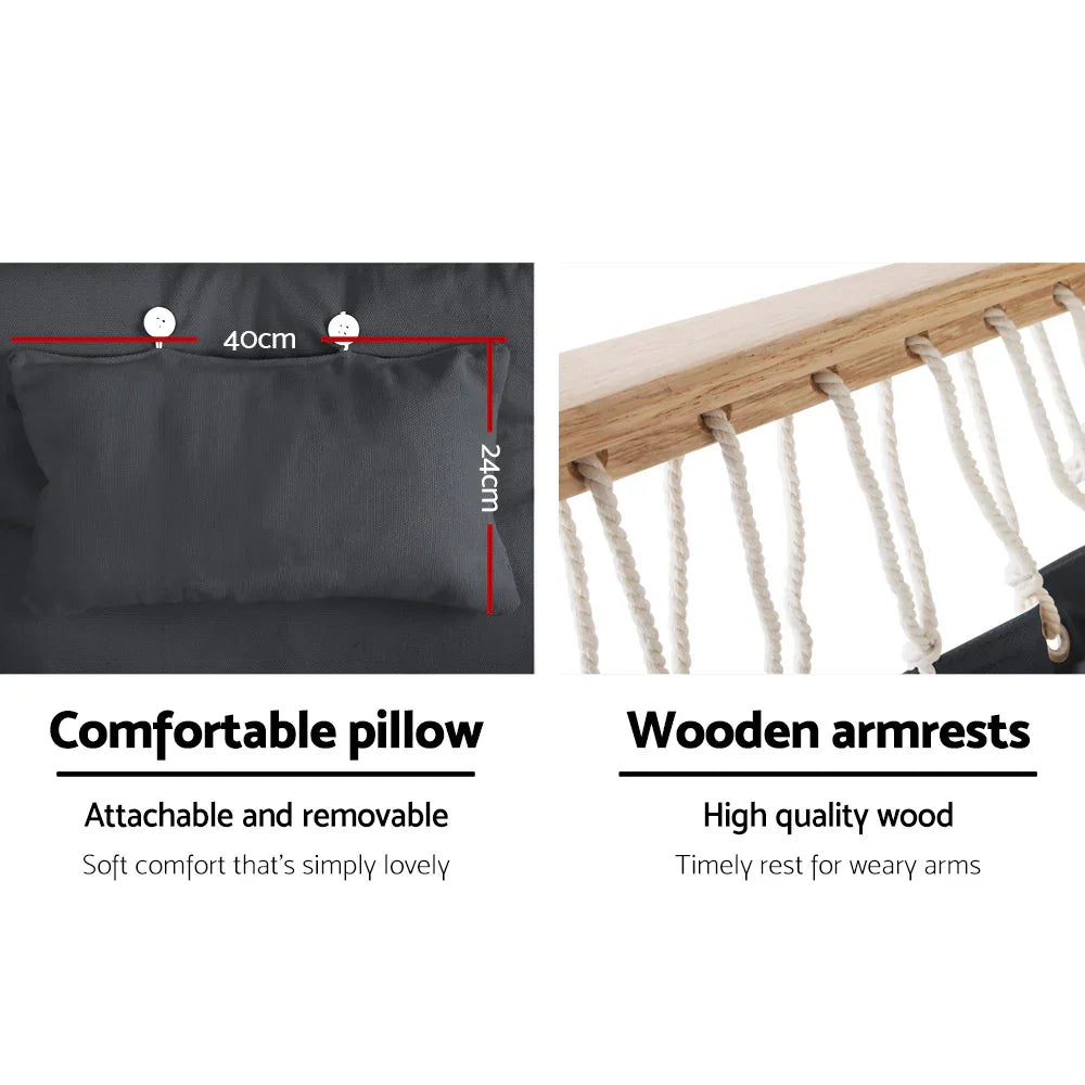 Hammock Chair Hanging with Armrest Camping Hammocks Grey - Flea Market