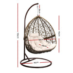 Outdoor Egg Swing Chair Wicker Rattan Furniture Pod Stand Cushion Latte - Flea Market