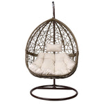 Outdoor Egg Swing Chair Wicker Rattan Furniture Pod Stand Cushion Latte - Flea Market