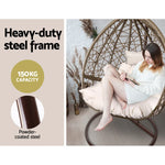 Outdoor Egg Swing Chair Wicker Rattan Furniture Pod Stand Cushion Latte - Flea Market