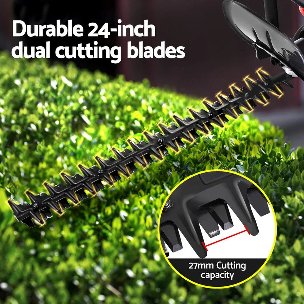 Giantz 25.4CC Petrol Hedge Trimmer 24" Dual Blade - Garden Trimming Tool