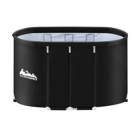 Black portable ice tub with WEINSHORY logo, oval shape, for home or outdoor use, Flea Market AU