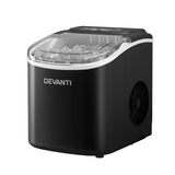 Devanti Portable Ice Maker Machine Ice Cube Tray 12kg Bar Countertop Black - Flea Market