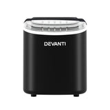 Devanti Portable Ice Maker Machine Ice Cube Tray 12kg Bar Countertop Black - Flea Market