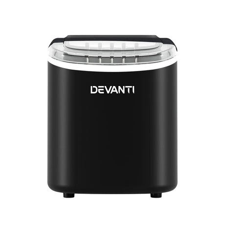 Devanti Portable Ice Maker Machine Ice Cube Tray 12kg Bar Countertop Black - Flea Market