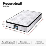 Single size mattress with floral quilted top, dimensions 190x90x30cm, medium firm, sold at Flea Market AU