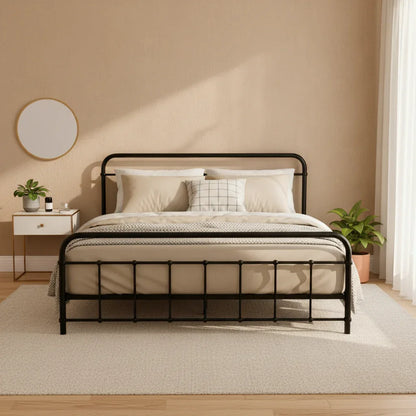 Artiss Bed Frame Metal Bed Frame LEO - Queen (Black)