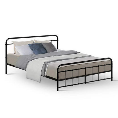 Artiss Bed Frame Metal Bed Frame LEO - Queen (Black)