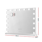 Makeup Mirror 80x60cm Hollywood LED Light Tabletop White - Embellir Vanity