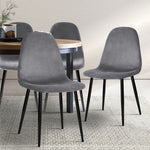 Artiss Dining Chairs Set of 4 Velvet Curved Slope Grey - Flea Market