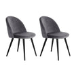 Artiss Dining Chairs Set of 2 Velvet Solid Curved Dark Grey - Flea Market