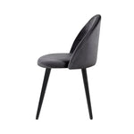 Artiss Dining Chairs Set of 2 Velvet Solid Curved Dark Grey - Flea Market