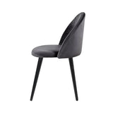 Artiss Dining Chairs Set of 2 Velvet Solid Curved Dark Grey - Flea Market