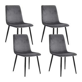 Artiss Dining Chairs Set of 4 Velvet Horizontal Slope Grey - Flea Market