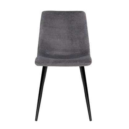 Artiss Dining Chairs Set of 4 Velvet Horizontal Slope Grey - Flea Market