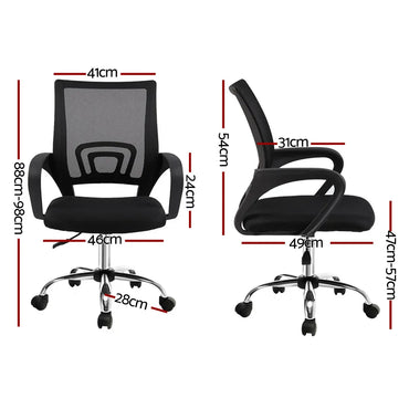 Artiss Mesh Office Chair Mid Back - Black