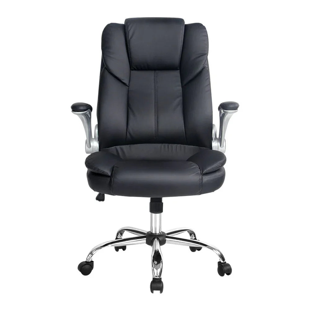Artiss Executive Office Chair Leather Tilt Black - Flea Market