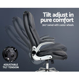 Artiss Executive Office Chair Leather Tilt Black - Flea Market