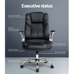 Artiss Executive Office Chair Leather Tilt Black - Flea Market
