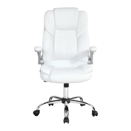 Artiss Executive Office Chair Leather Tilt White - Flea Market