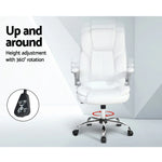 Artiss Executive Office Chair Leather Tilt White - Flea Market