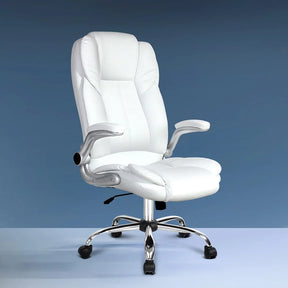 Artiss Executive Office Chair Leather Tilt White - Flea Market