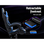 Artiss Gaming Office Chair Recliner Footrest Blue - Flea Market